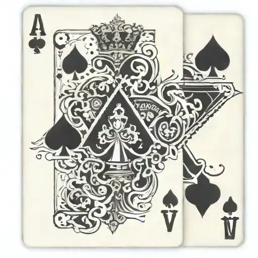 4 playing cards, 2 dice, club logo Borussia Mönchengladbach tattoo design idea