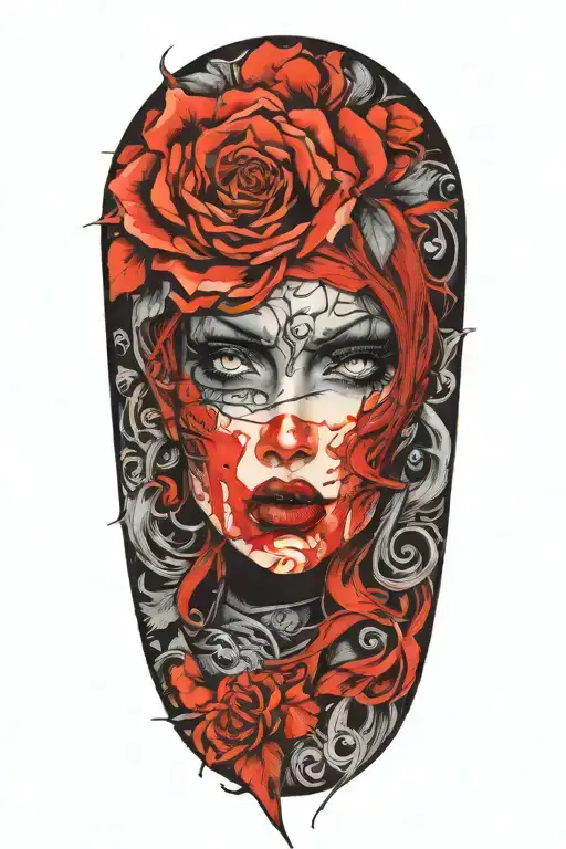 goth girl tattoo design idea