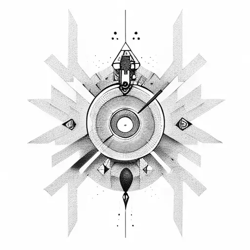 artistic sniper scope focus lines  tattoo design idea