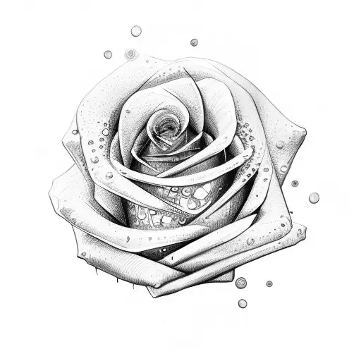 sniper scope focus lines in a rose tattoo design idea