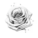 sniper scope focus lines in a rose tattoo design idea