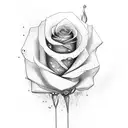 sniper scope focus lines in a rose tattoo design idea