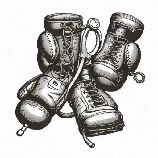 BLACK AND GREY A book with pages of genetic symbols, boxing gloves, stethoscope  tattoo design idea