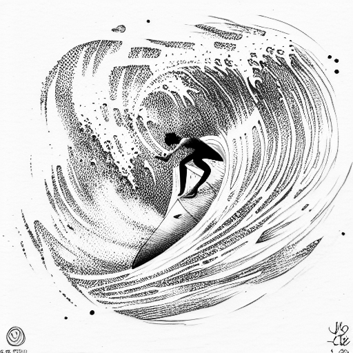  wave Surfer tattoo design idea
