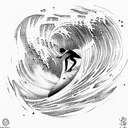  wave Surfer tattoo design idea