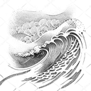  wave Surfer tattoo design idea