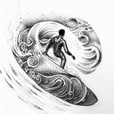  wave Surfer tattoo design idea