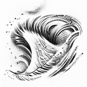 unreal wave Surfer tattoo design idea