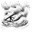 unreal wave Surfer tattoo design idea