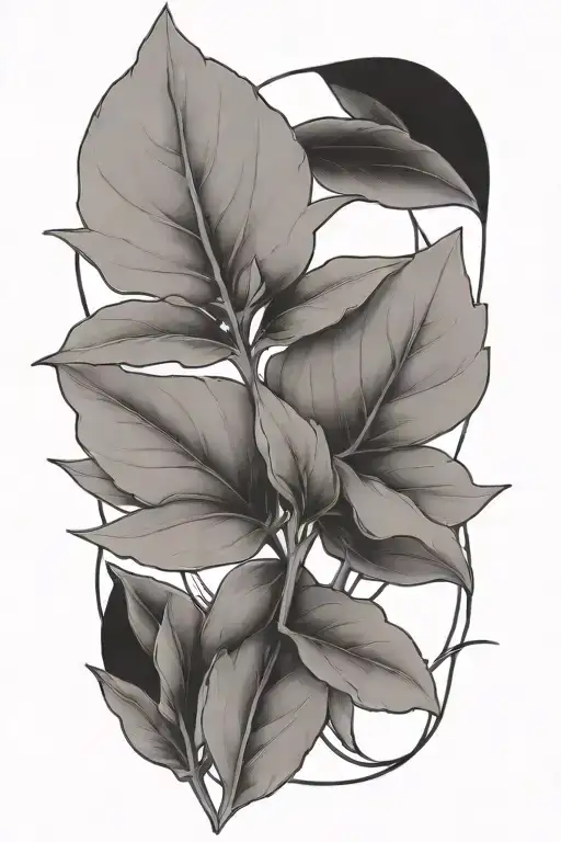 sage leaves tattoo design idea