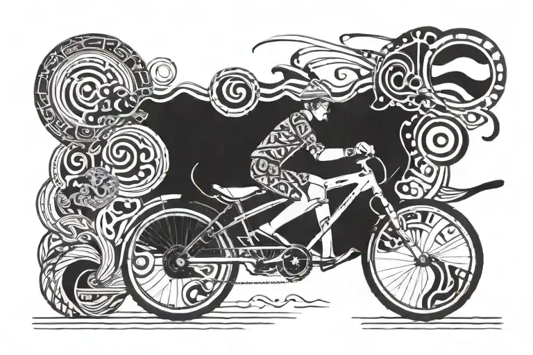 sailing noodles bicycle riding harmonica books swim laughter tattoo design idea