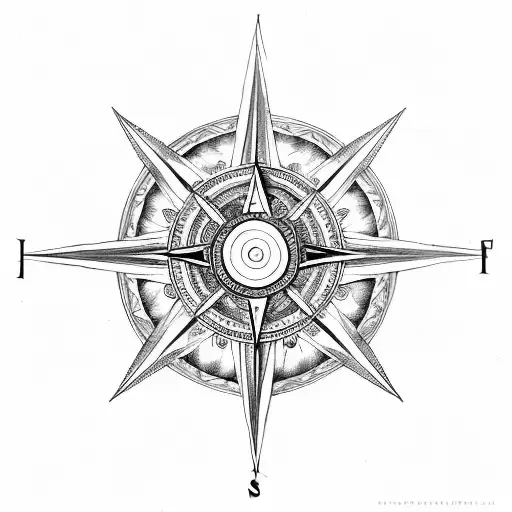 one half compass and other half chariot wheel of Mahabharat inthe middle bow and arrow  tattoo design idea