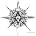 one half compass and other half chariot wheel of Mahabharat inthe middle bow and arrow  tattoo design idea