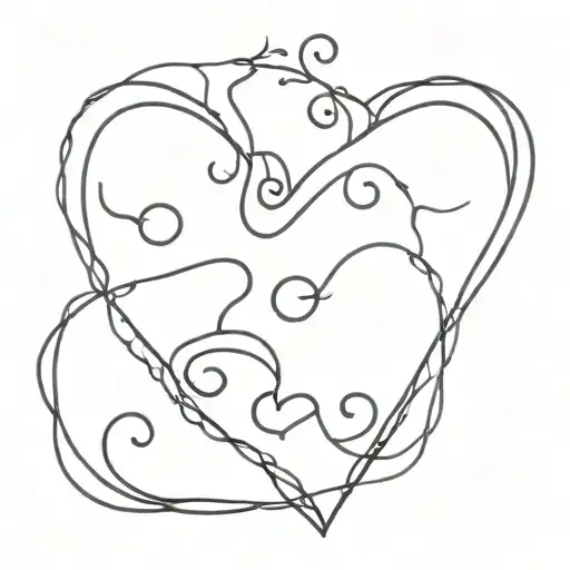 A small fine heart shaped tattoo with the years 2007, 2005, 1986 and 1978 on the border tattoo design idea