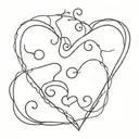 A small fine heart shaped tattoo with the years 2007, 2005, 1986 and 1978 on the border tattoo design idea