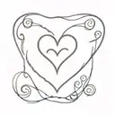 A small fine heart shaped tattoo with the years 2007, 2005, 1986 and 1978 on the border tattoo design idea
