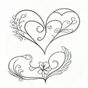 A small fine heart shaped tattoo with the years 2007, 2005, 1986 and 1978 on the border tattoo design idea