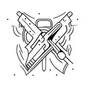 double axe tattoo design idea