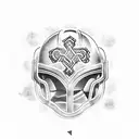 American football player with a helmet made of Nordic runes tattoo design idea