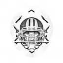 American football player with a helmet made of Nordic runes tattoo design idea