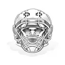 American football player with a helmet made of Nordic runes tattoo design idea