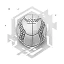 Worker with a tool belt holding a football made of Nordic symbols tattoo design idea
