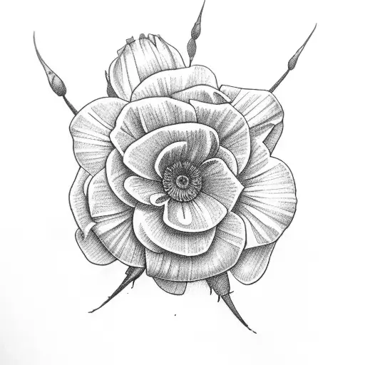 Rose daisy delphiniums  tattoo design idea