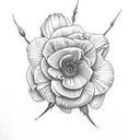 Rose daisy delphiniums  tattoo design idea