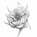 Rose daisy delphiniums  tattoo design idea
