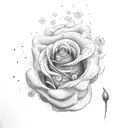 Rose daisy delphiniums  tattoo design idea