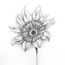 daisy delphiniums  tattoo design idea