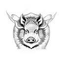 wild boar tattoo design idea