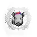wild boar tattoo design idea