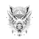 wild boar tattoo design idea