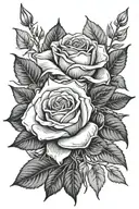rose and jasmin flower tattoo design idea