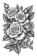 rose and jasmin flower tattoo design idea