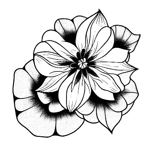 larkspur and marigold tattoo design idea