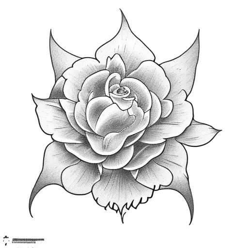 larkspur and marigold tattoo design idea