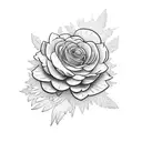 larkspur and marigold tattoo design idea