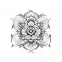 larkspur and marigold tattoo design idea