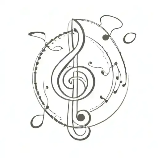 A minimalist tattoo design incorporating music notes and cigarette smoke tattoo design idea