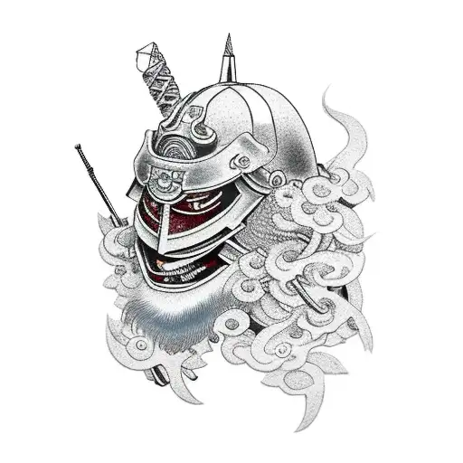Japanese warrior tattoo design idea