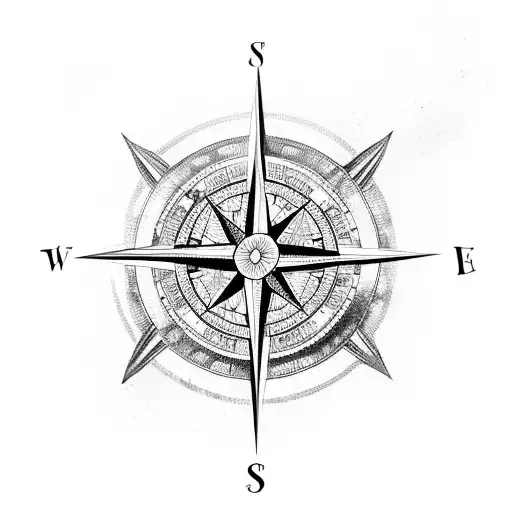 A compass intertwined with a map of the Dominican Republic tattoo design idea