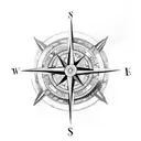A compass intertwined with a map of the Dominican Republic tattoo design idea