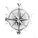 A compass intertwined with a map of the Dominican Republic tattoo design idea