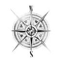 A compass intertwined with a map of the Dominican Republic tattoo design idea