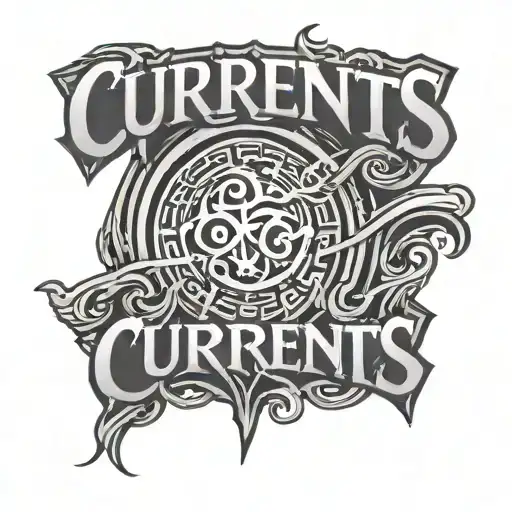 Currents band logo with background tattoo design idea
