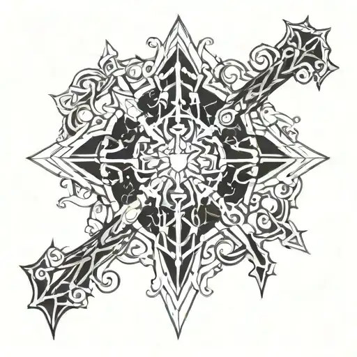 stained glass keyblade kingdom hearts tattoo design idea