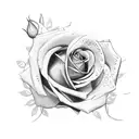 roses with broken clock  tattoo design idea