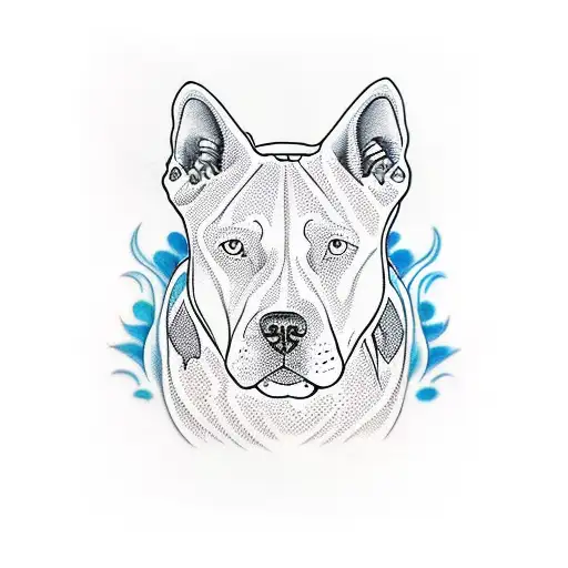pitbull with blue eyes tattoo design idea